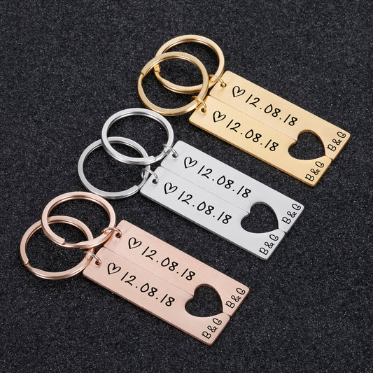 Customized Couples Keychain Anniversary Day Gift