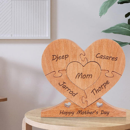 Decorative Ornaments Made Of Heart-shaped Wooden Blocks In The Living Room