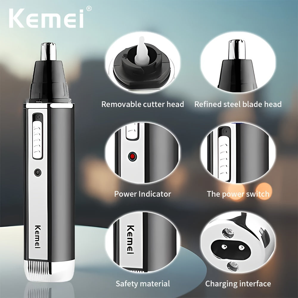 KM-6630 4-in-1 Professional Rechargeable Nose And Ear Hair Trimmer Men's Personal Care Tool